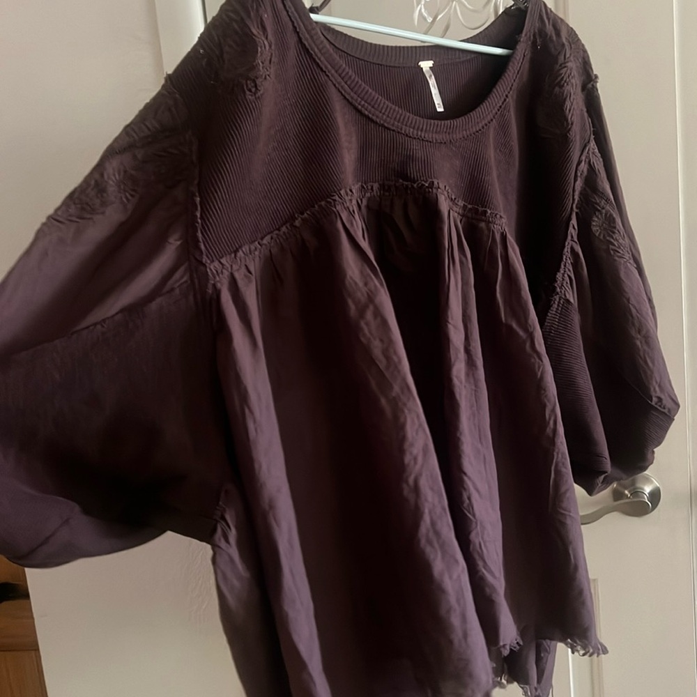 Free people Sunday tunic hot fudge size M/L like new to big for me so rephoshing